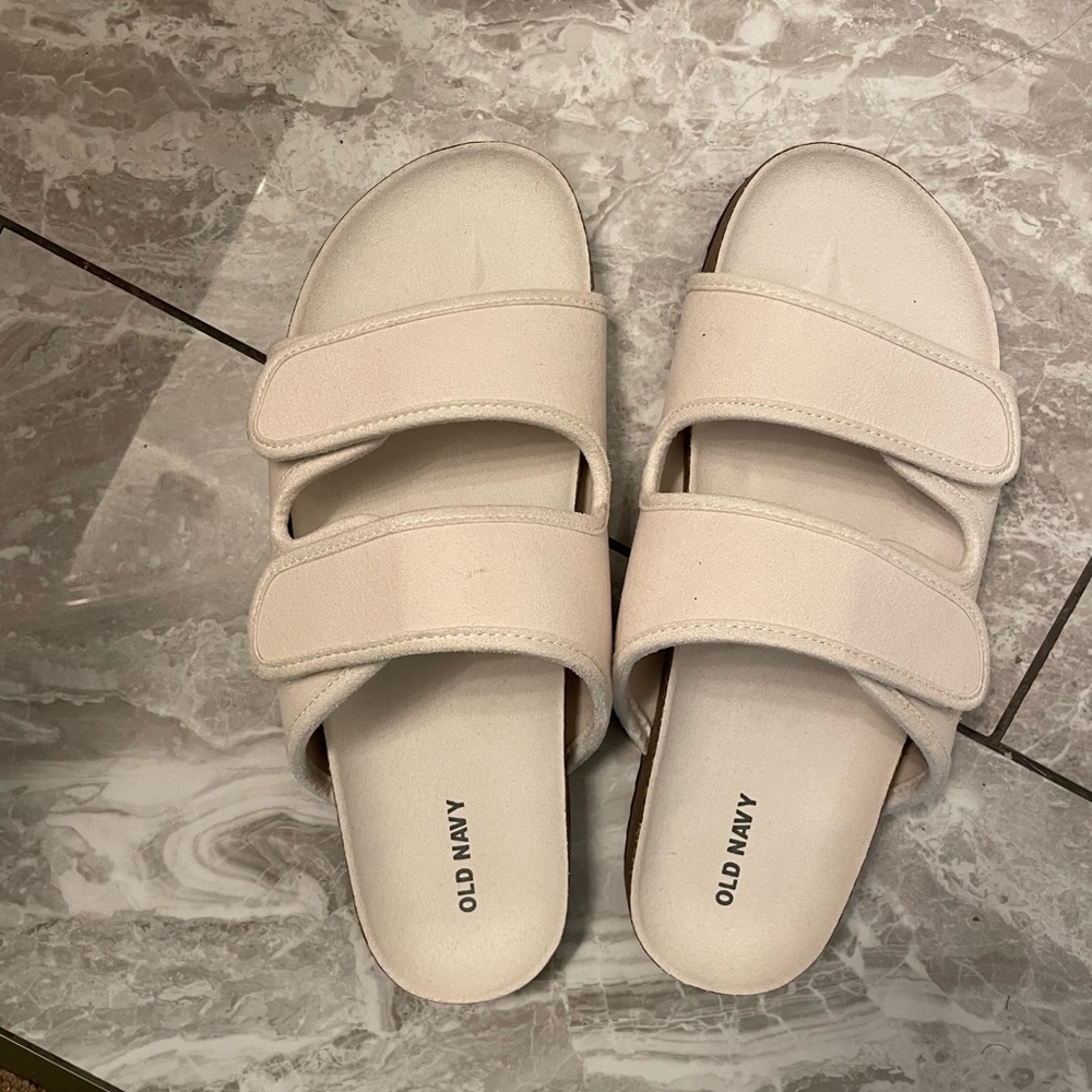 NWOT suede, cashmere, cork two strap sandals